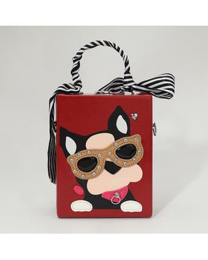 Fashnzfab Cute Dog Box Purse Crossbody Bag - Red