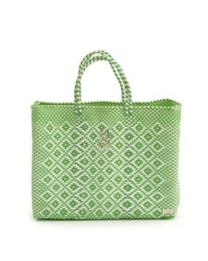 Lolas Bag Travel Handmade Aztec Tote Bag With Clutch - Green