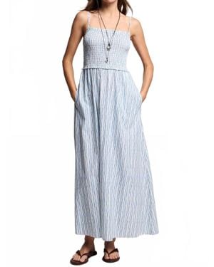 Velvet By Graham & Spencer Senara Watercolor Stripe Smocked Maxi Dress - Blue