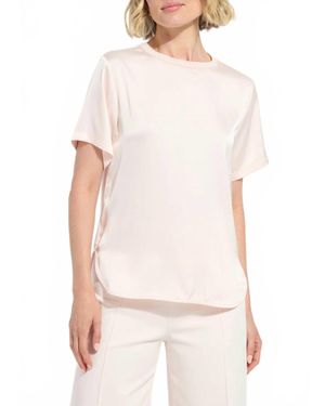 Lyssé Jenika Crochet Neck Band Mix Media Top - White