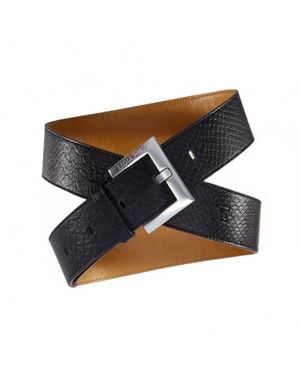 Lidia May Semi-Vegetable Tanned Leather Signature Belt - Blue
