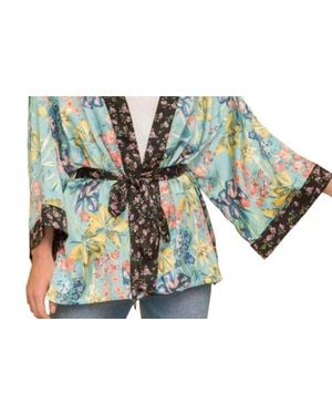 Mystree Floral Tie Kimono - Green