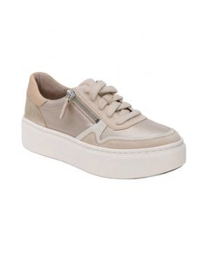 Aetrex Leigh Suede Side Zip Platform Sneakers - White