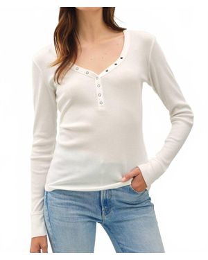 Be Cool Anna Henley Snap Top - Gray