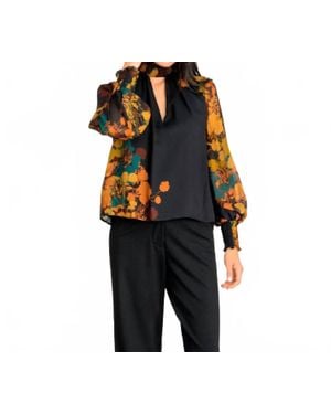 Lavender Brown Fernanda Top - Black