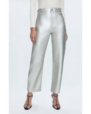 Pistola Taylor High Rise Arched Barrel Leg Pants - White