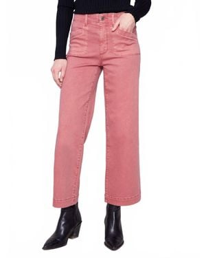 Charlie b Cropped Wide Leg Stretch Twill Pants - Red