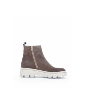 Gabor Chunky Heel Zip Bootie - Gray
