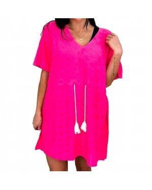 Jess Lea Sunshine Starfish Short Sleeve Swim Cover Up Tunic - Pink