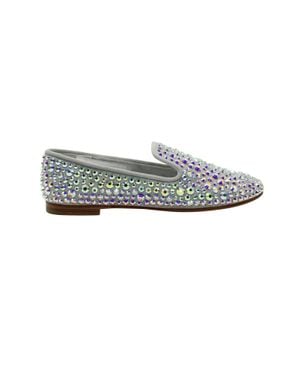 Giuseppe Zanotti Studded Smoking Slippers - White