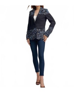 Ellyndale Tweed Ponte Blazer - Blue