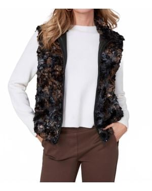 Renuar Short Faux Fur Vest - Gray