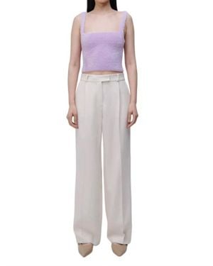 Jonathan Simkhai Novia Pleated Straight Leg Pant - Purple