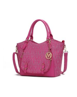 MKF Fula Signature Satchel Handbag - Purple