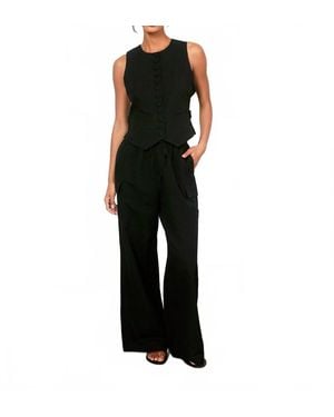 Ciao Lucia Linen Argento Vest - Black