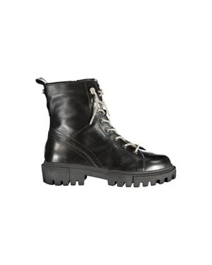 CafeNoir Leather Ankle Boot - Black
