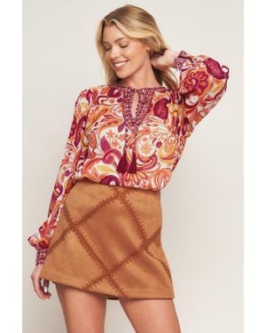 TRUEDAMES Never Wanna Leave Woven Top - Red