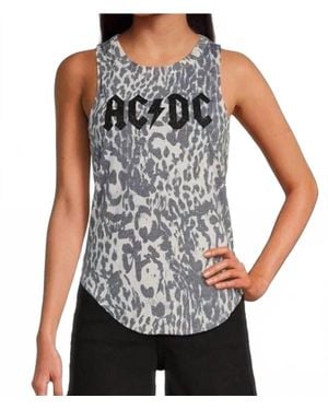 Chaser Brand Acdc Animal Print Tank Top - Gray