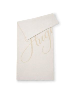 HUGO Wool-Blend Scarf With Logo Jacquard - White