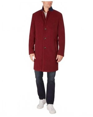 Tommy Hilfiger Addison Wool-Blend Overcoat Coat - Red