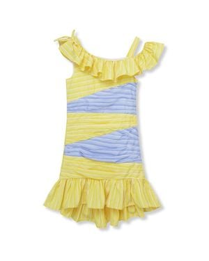 Habitual Colorblock High-Low Dress - Yellow