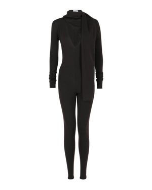 Ferragamo Draped Cutout Jumpsuit - Black