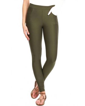 Yelete Four Pocket Ponte Pants - Green