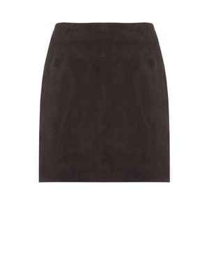ROTATE BIRGER CHRISTENSEN Slightly Flared Suede Mini Skirt - Black