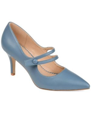 Journee Collection Sidney Pump Faux Leather Mary Jane Hawk1553 - Blue