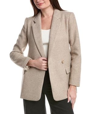 1.STATE Single-Breasted Herringbone Wool-Blend Blazer - Natural