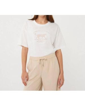 EsQualo Aya Animal Print T-Shirt - White
