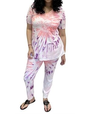 Blumin Starburst Tie Dye Jogger Set - Pink