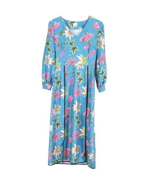 Iris & Ink Floral Midi Dress - Blue