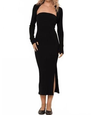 Project Social T Allora Strapless Rib Dress - Black
