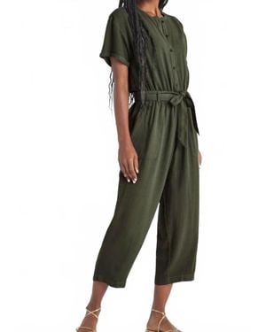 Splendid Ray Tie Waist Jumpsuit - Green