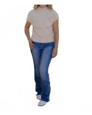 Threaded Pear Lindsey Mock Neck Sweater - Blue
