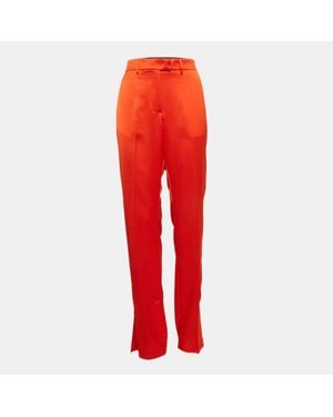 MSGM Satin Straight Cut Pants - Red