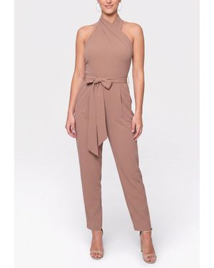 Rachel Roy Harland Crossover Halter Jumpsuit - Red