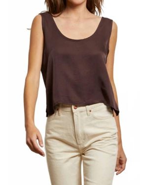 PERFECTWHITETEE Sylvie Scoop Neck Tank - Brown