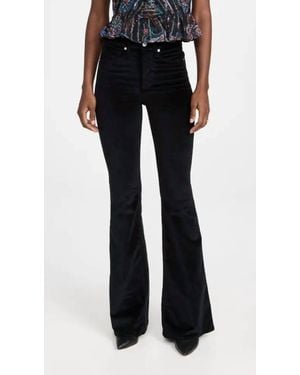 Veronica Beard Sheridan Velvet Bell Bottom Pants - Black