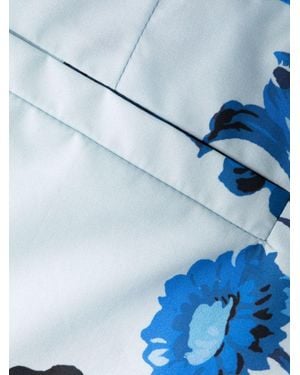 P.A.R.O.S.H. Floral Print Tailored Shorts With Button And Zip Closure - Blue
