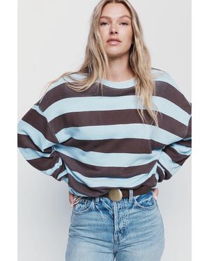 Letluv Cotton Long-Sleeve Top - Blue