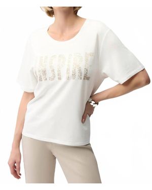 Joseph Ribkoff Embellished Graphic Print T-Shirt - White