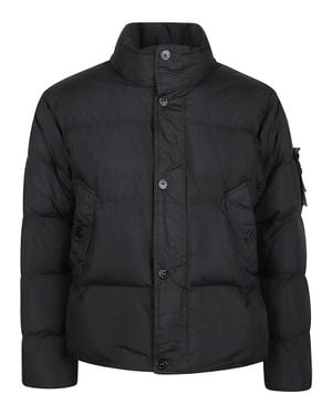 Stone Island Rds Cropped High Collar Down Jacket - Black
