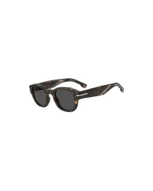 BOSS Patterned-Acetate Sunglasses With-Tone Hinges - Black