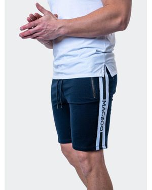 Maceoo Cotton Zipper Slim Shorts - Blue