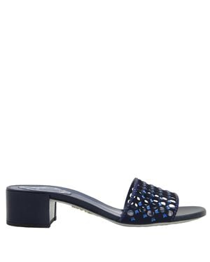 Rene Caovilla Rene Caovilla Jeweled Slider Sandals - Blue
