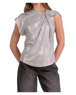 Elan Celeste Shimmer Tee - Gray