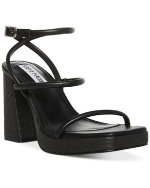 Steve Madden Pennie Faux Leather Platform Slingback Sandals - Black