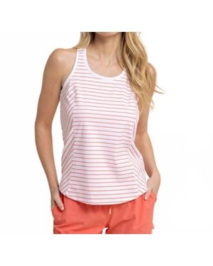 Southern Tide Myra Stripe Racerback Tank Top - Red